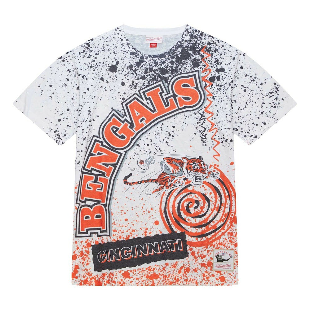 Cincinnati Bengals Team Burst Sublimated T-Shirt White - Mitchell & Ness