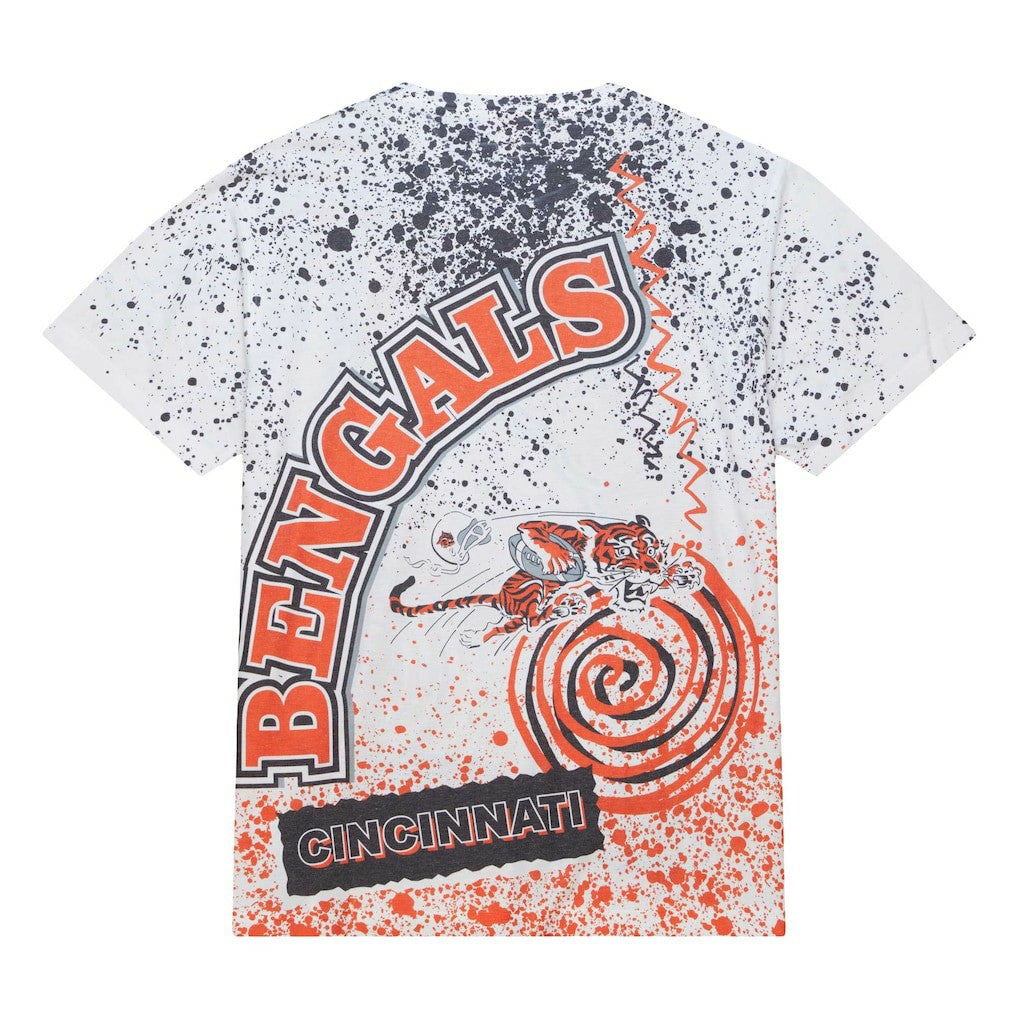 Cincinnati Bengals Team Burst Sublimated T-Shirt White - Mitchell & Ness