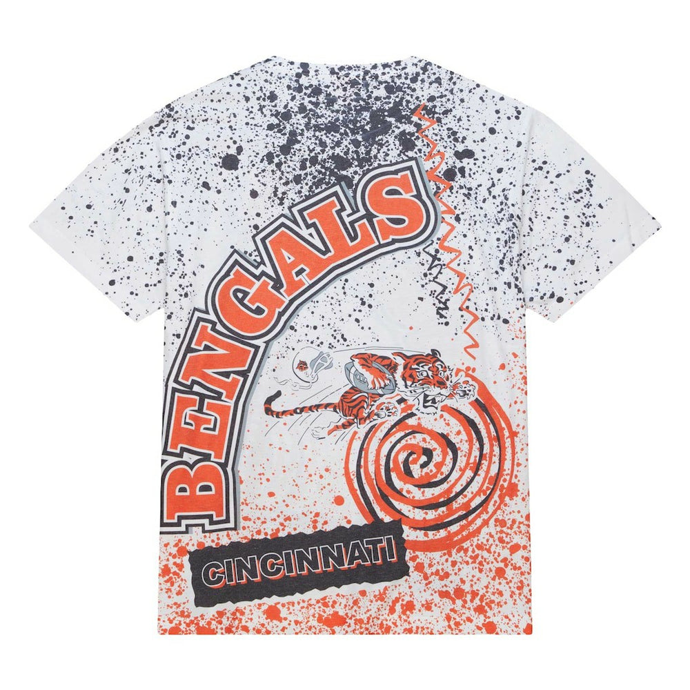 Cincinnati Bengals Team Burst Sublimated T-Shirt White - Mitchell & Ness
