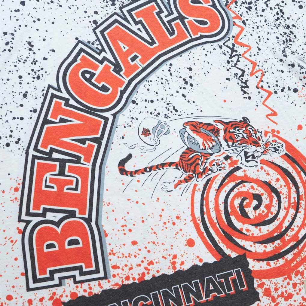 Cincinnati Bengals Team Burst Sublimated T-Shirt White - Mitchell & Ness