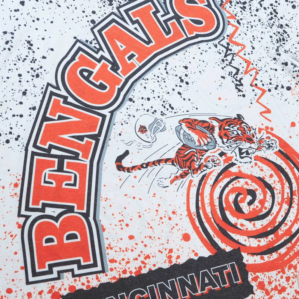 Cincinnati Bengals Team Burst Sublimated T-Shirt White - Mitchell & Ness