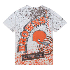 Cleveland Browns Team Burst Sublimated T-Shirt White - Mitchell & Ness