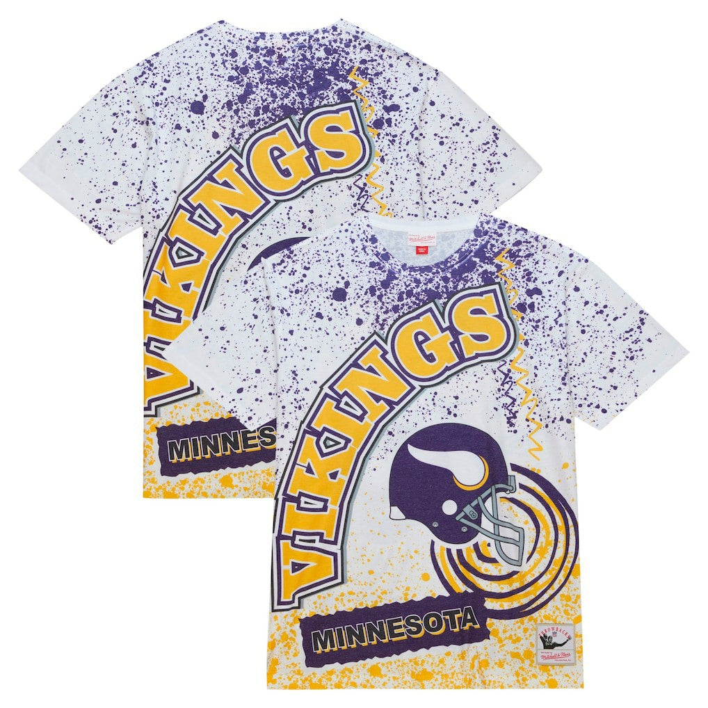 Minnesota Vikings Team Burst Sublimated T-Shirt White - Mitchell & Ness