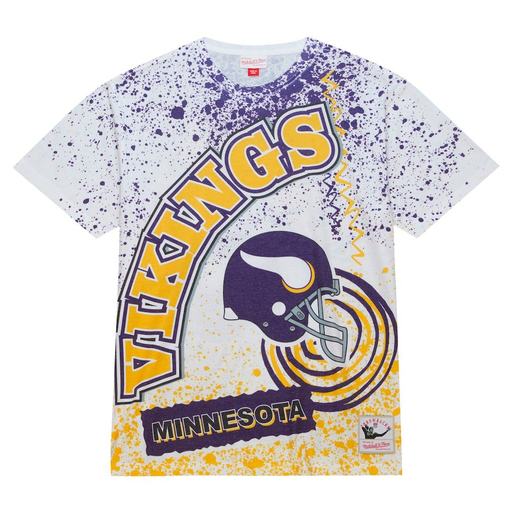 Minnesota Vikings Team Burst Sublimated T-Shirt White - Mitchell & Ness