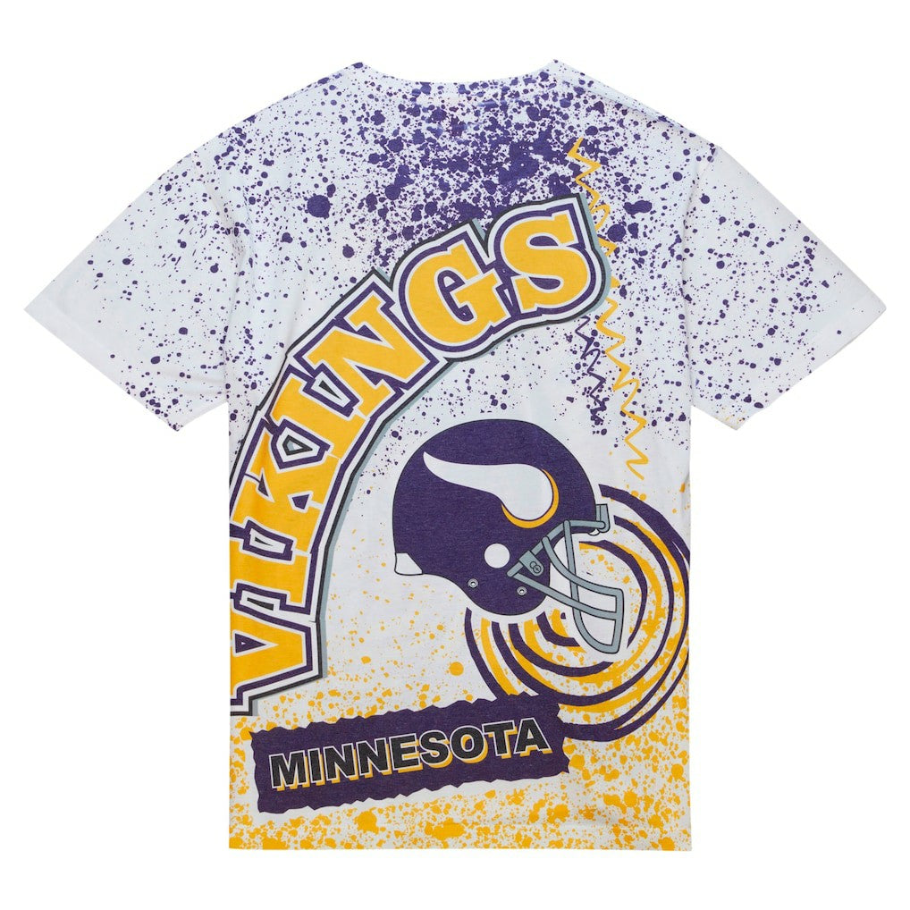 Minnesota Vikings Team Burst Sublimated T-Shirt White - Mitchell & Ness