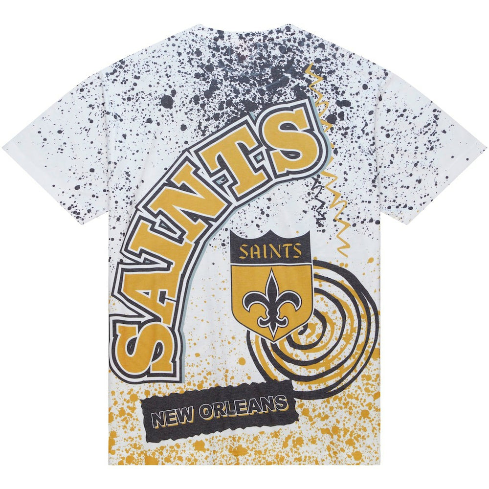 New Orleans Saints Team Burst Sublimated T-Shirt White - Mitchell & Ness