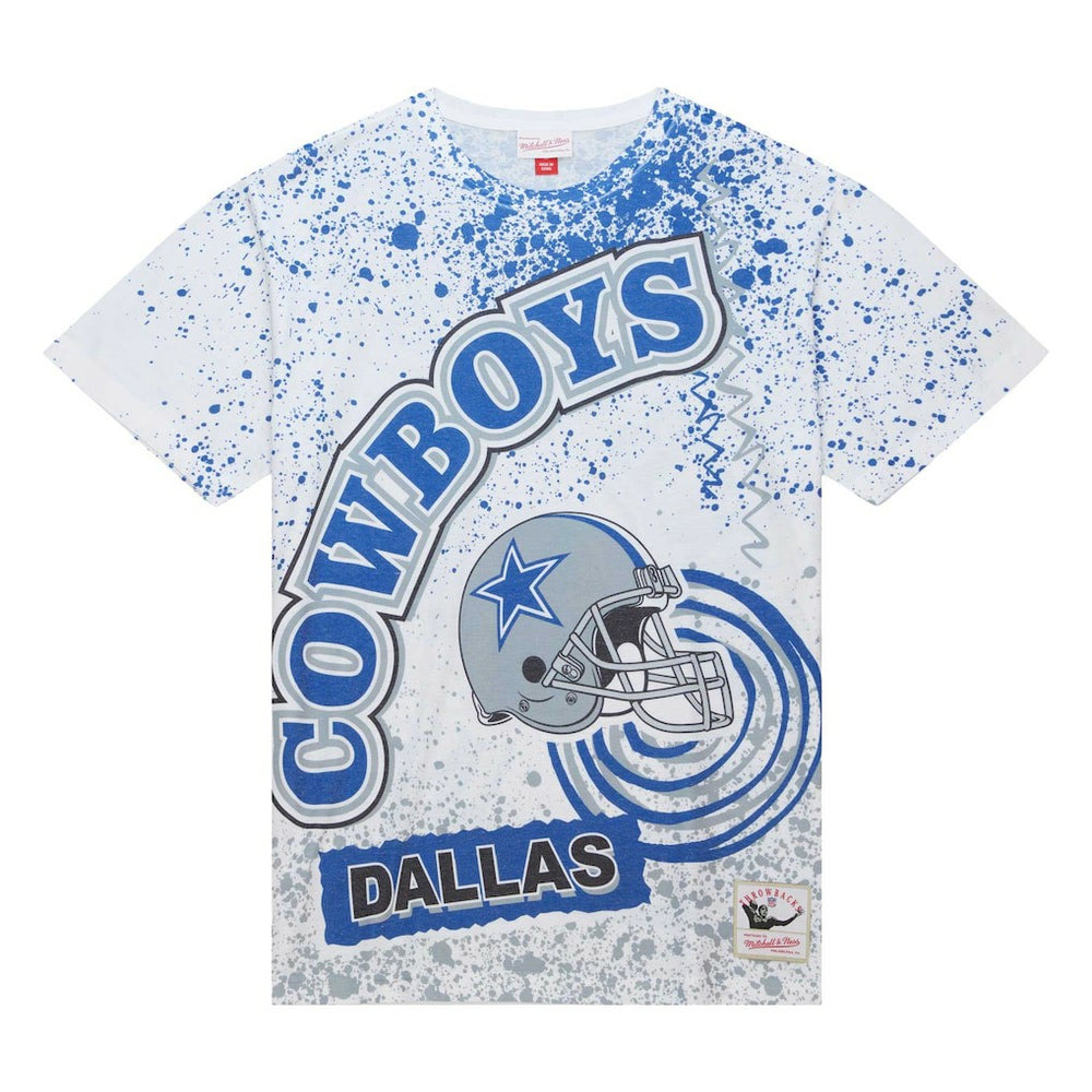 Dallas Cowboys Team Burst Sublimated T-Shirt White - Mitchell & Ness