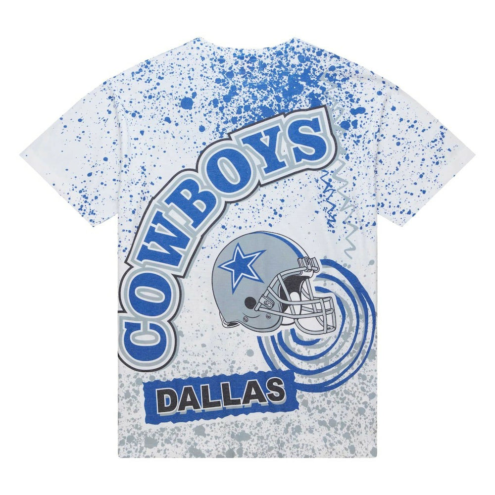 Dallas Cowboys Team Burst Sublimated T-Shirt White - Mitchell & Ness