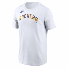 Milwaukee Brewers Nike Cooperstown Collection Wordmark T-Shirt On Sale