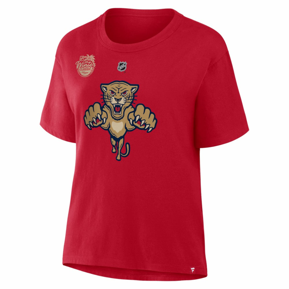 Brad Marchand Florida Panthers - Fanatics Women's 2026 NHL Winter Classic Authentic Stack Name & Number T-Shirt Red
