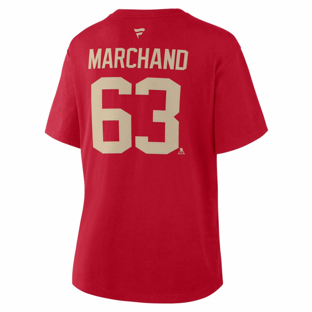 Brad Marchand Florida Panthers - Fanatics Women's 2026 NHL Winter Classic Authentic Stack Name & Number T-Shirt Red