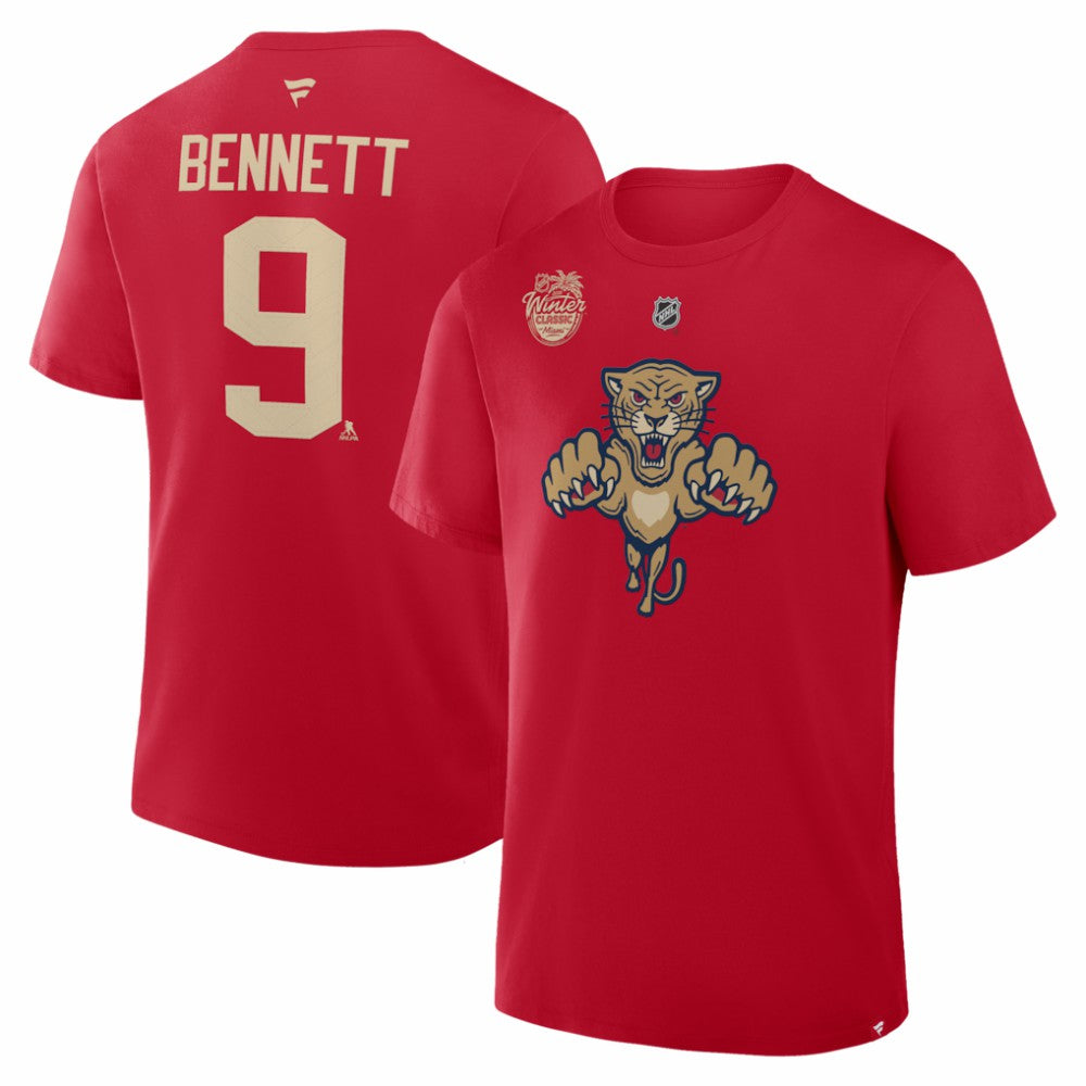 Sam Bennett Florida Panthers - Fanatics 2026 NHL Winter Classic Authentic Stack Name & Number T-Shirt Red