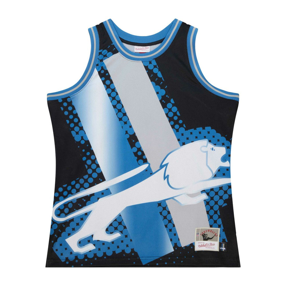 Detroit Lions Big Face 7.0 Fashion Tank Top Black - Mitchell & Ness