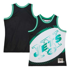 New York Jets Big Face 7.0 Fashion Tank Top Black - Mitchell & Ness