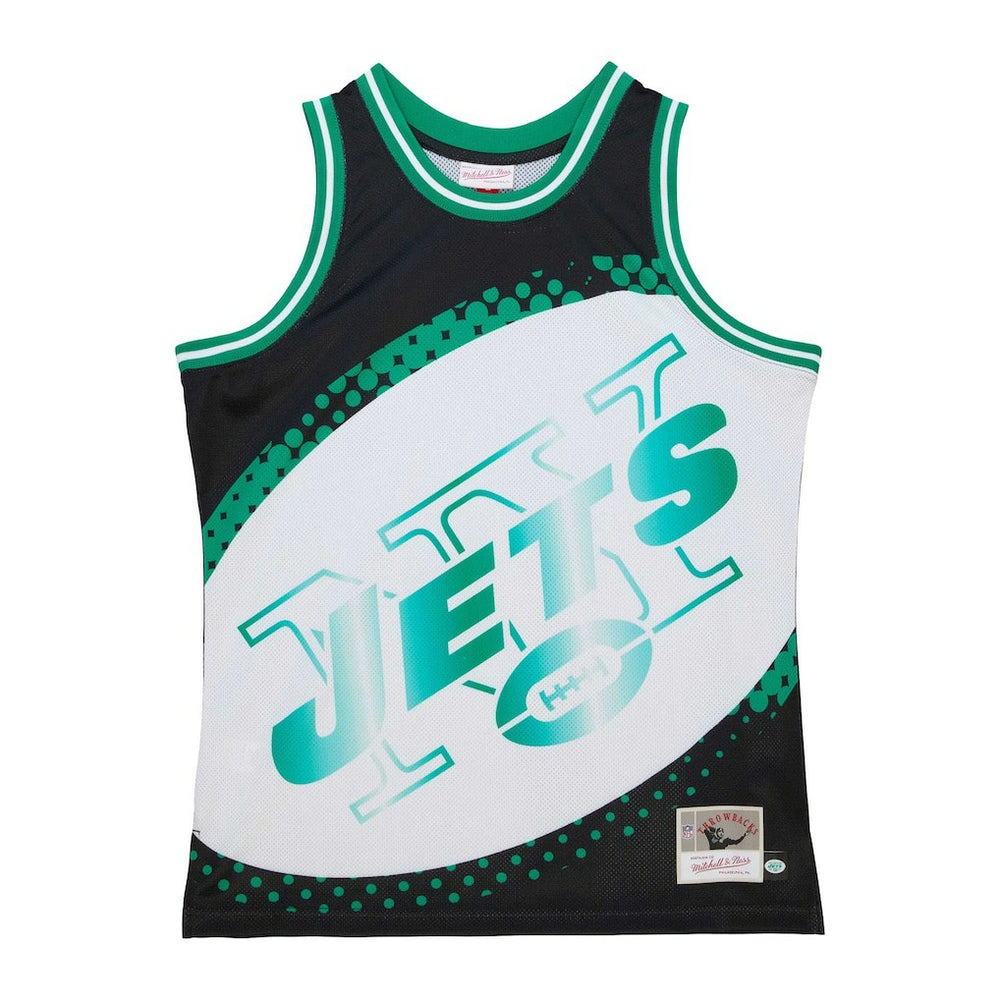 New York Jets Big Face 7.0 Fashion Tank Top Black - Mitchell & Ness