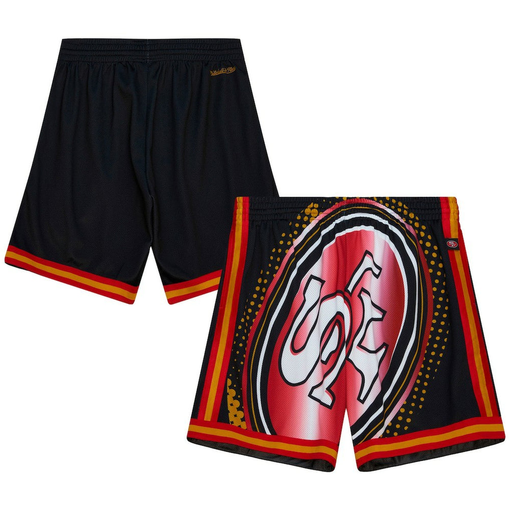San Francisco 49ers Big Face 7.0 Fashion Shorts Black - Mitchell & Ness
