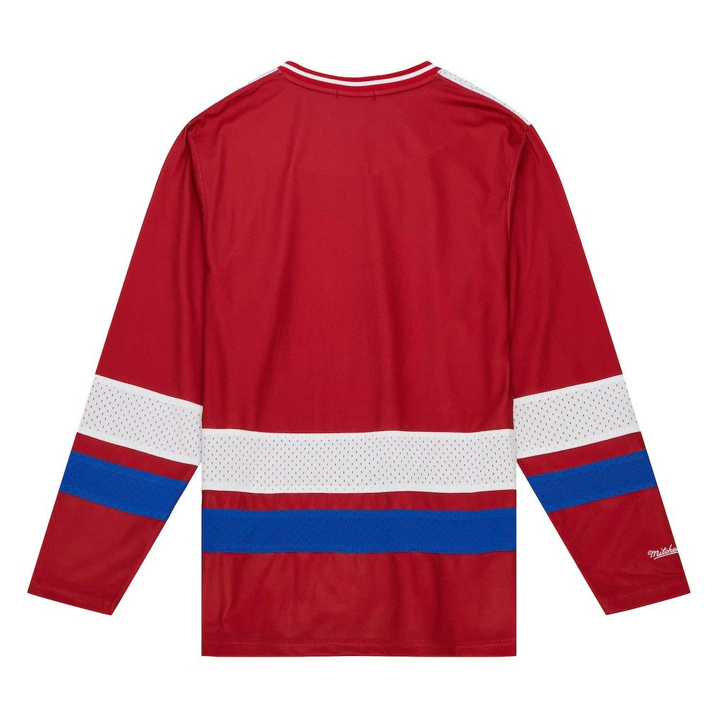 Buffalo Bills Women's Big Face 7.0 Long Sleeve Jersey T-Shirt Red - Mitchell & Ness