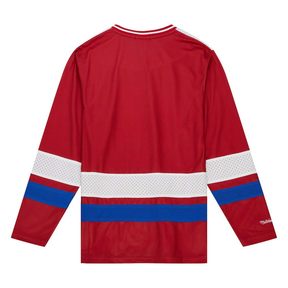 Buffalo Bills Women's Big Face 7.0 Long Sleeve Jersey T-Shirt Red - Mitchell & Ness