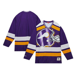 Minnesota Vikings Women's Big Face 7.0 Long Sleeve Jersey T-Shirt Purple - Mitchell & Ness