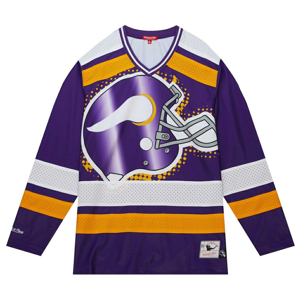 Minnesota Vikings Women's Big Face 7.0 Long Sleeve Jersey T-Shirt Purple - Mitchell & Ness