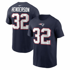 TreVeyon Henderson New England Patriots Name & Number T-Shirt Navy - Nike