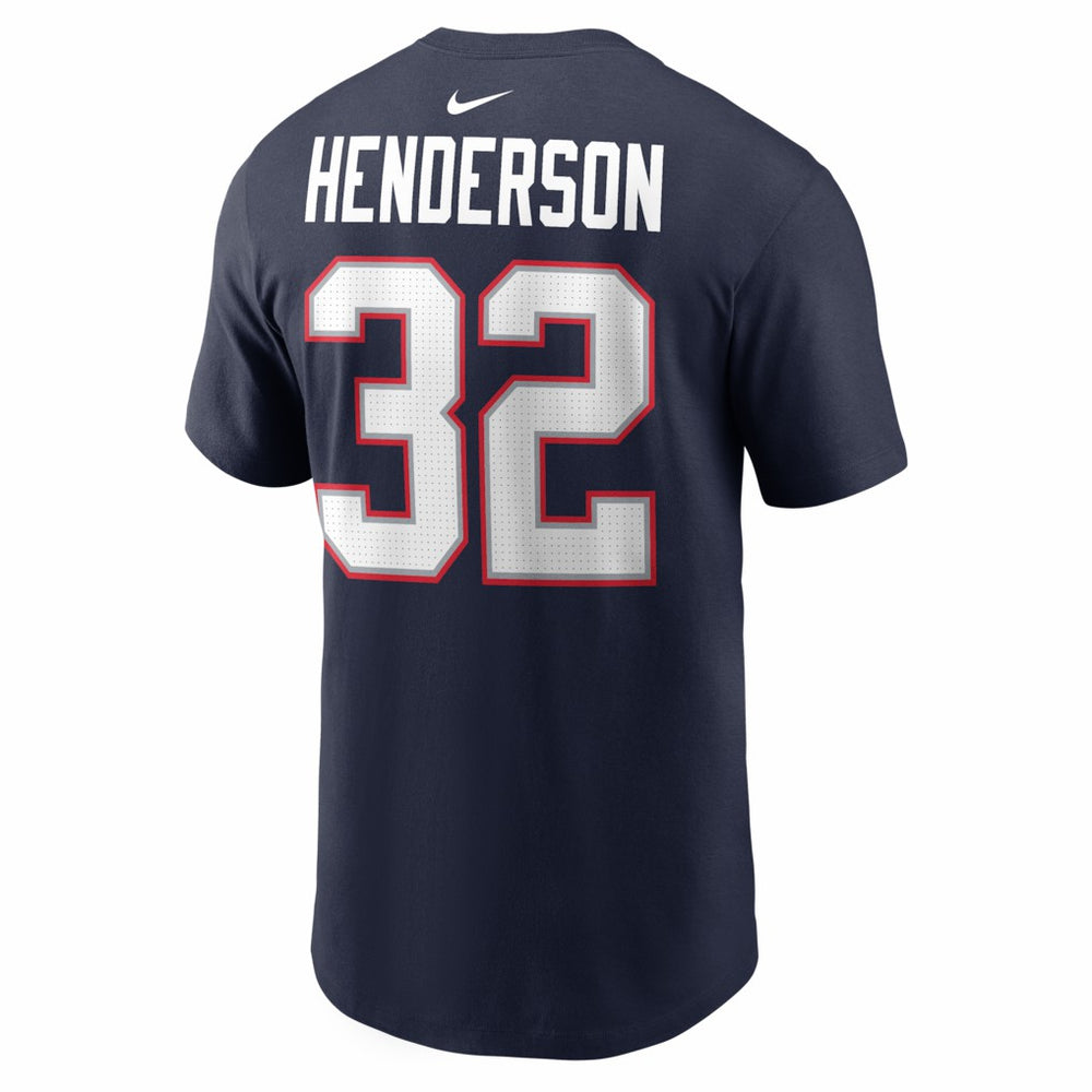 TreVeyon Henderson New England Patriots Name & Number T-Shirt Navy - Nike