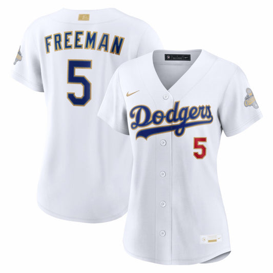 Freddie Freeman Los Angeles Dodgers Nike Women's 2026 Gold Collection Stadium Jersey - White | MLB Jerseys