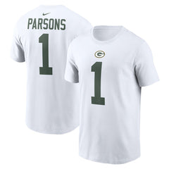Micah Parsons Green Bay Packers Player Name & Number T-Shirt White - Nike