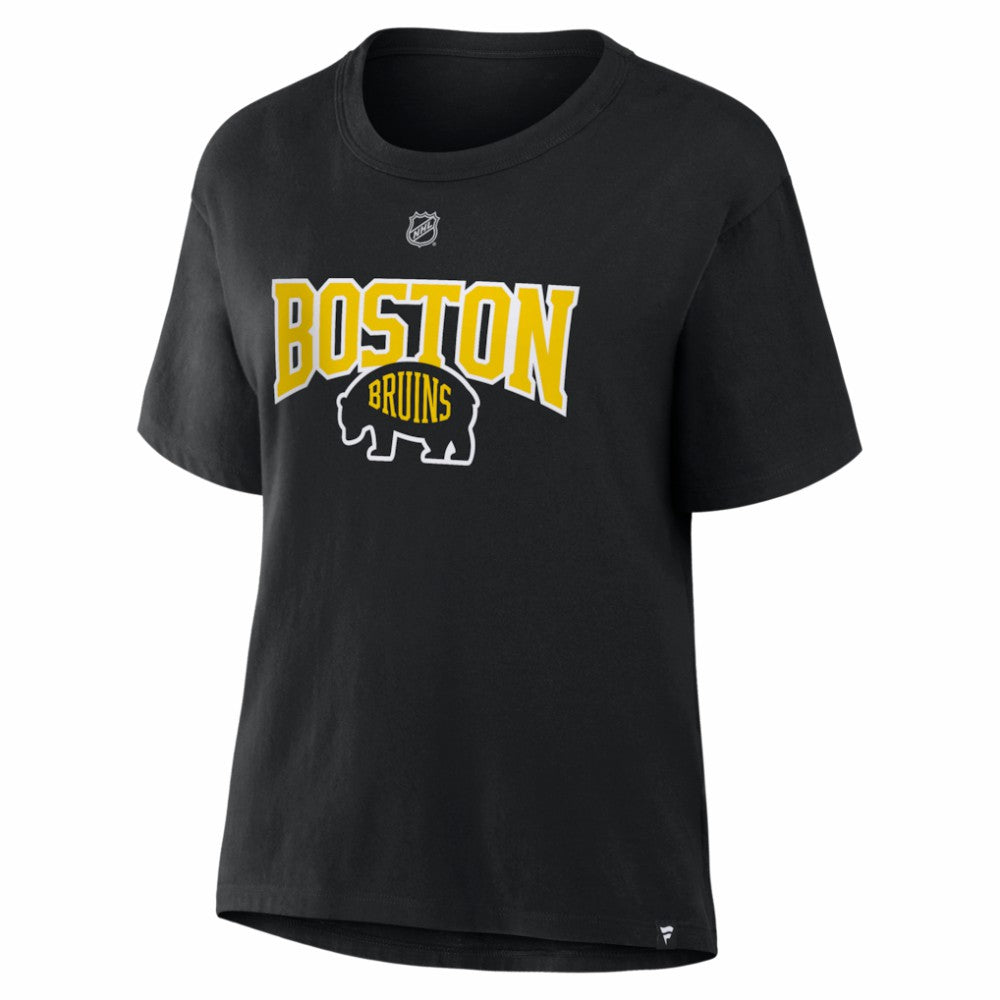 David Pastrnak Boston Bruins Fanatics Women's 2026 NHL Stadium Series Authentic Stack Name & Number T-Shirt Black