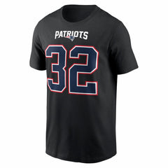 TreVeyon Henderson New England Patriots Carbon Name & Number T-Shirt Black - Nike
