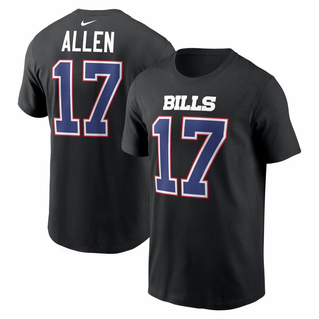 Josh Allen Buffalo Bills Carbon Name & Number T-Shirt Black - Nike