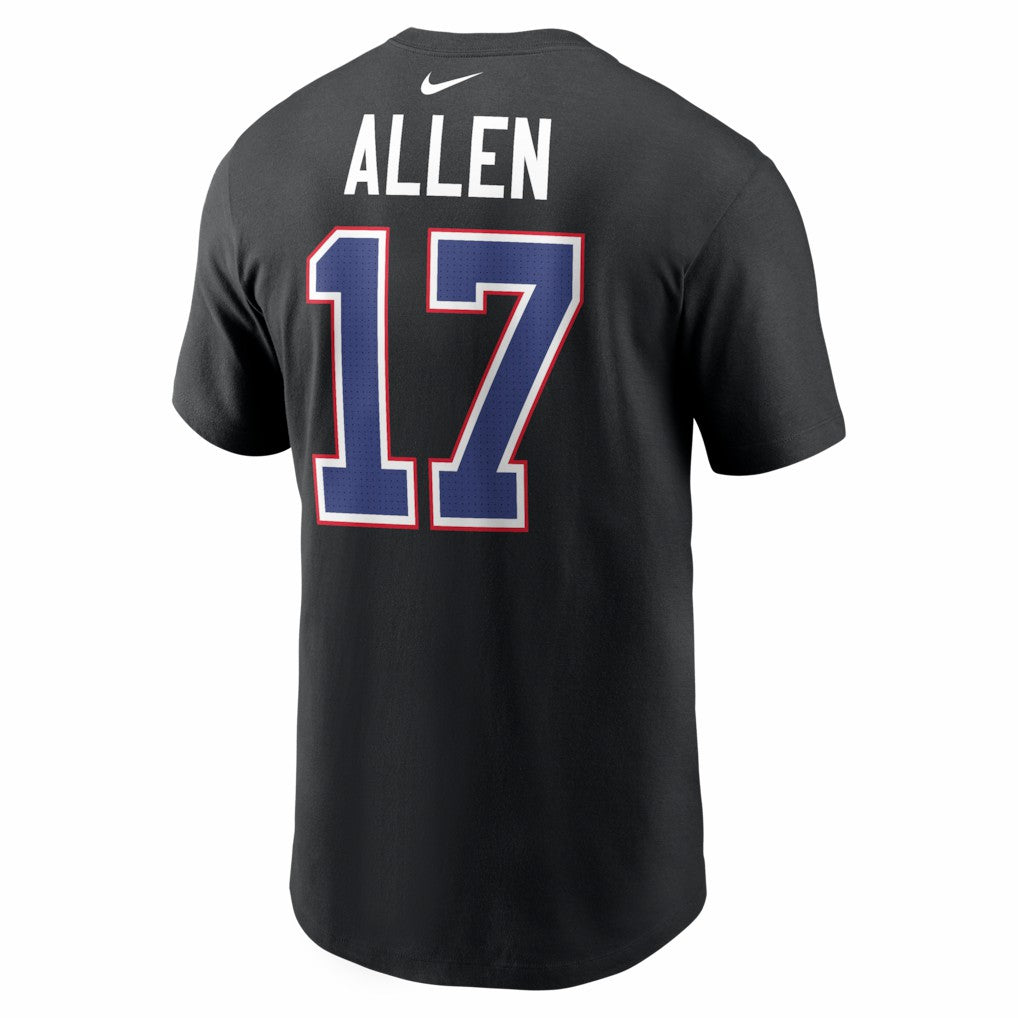 Josh Allen Buffalo Bills Carbon Name & Number T-Shirt Black - Nike