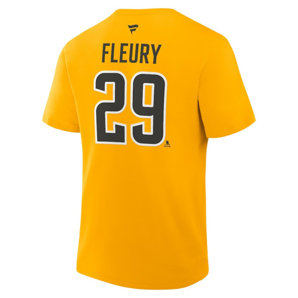Marc-Andre Fleury Pittsburgh Penguins Fanatics Authentic Stack Name & Number T-Shirt Gold