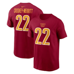 Jacory Croskey-Merritt Washington Commanders Player Name & Number T-Shirt Burgundy - Nike