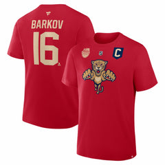 Aleksander Barkov Florida Panthers - Fanatics 2026 NHL Winter Classic Authentic Stack Name & Number T-Shirt Red