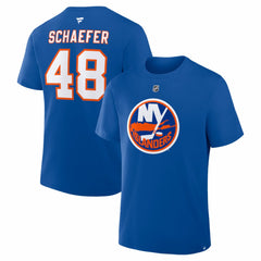 Matthew Schaefer New York Islanders - Fanatics Authentic Stack Name & Number T-Shirt Royal