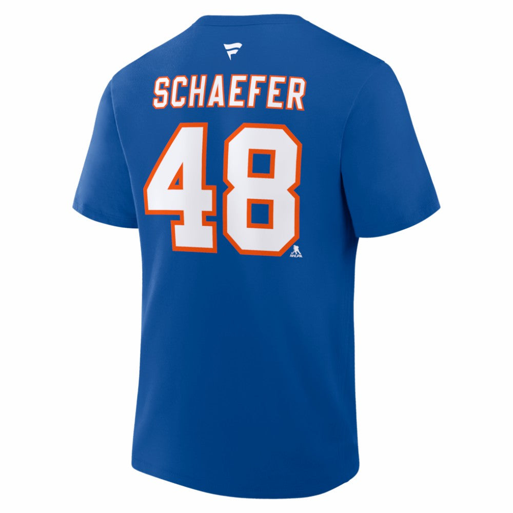 Matthew Schaefer New York Islanders - Fanatics Authentic Stack Name & Number T-Shirt Royal