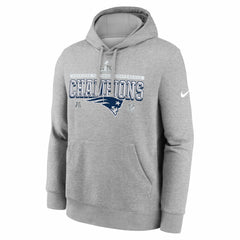 New England Patriots 2025 AFC Champions Locker Room Trophy Collection Hoodie Heather Gray - Nike
