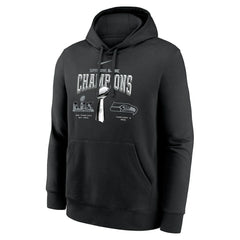 Seattle Seahawks Super Bowl LX Champions Locker Room Trophy Collection Fleece Hoodie Black - Nike