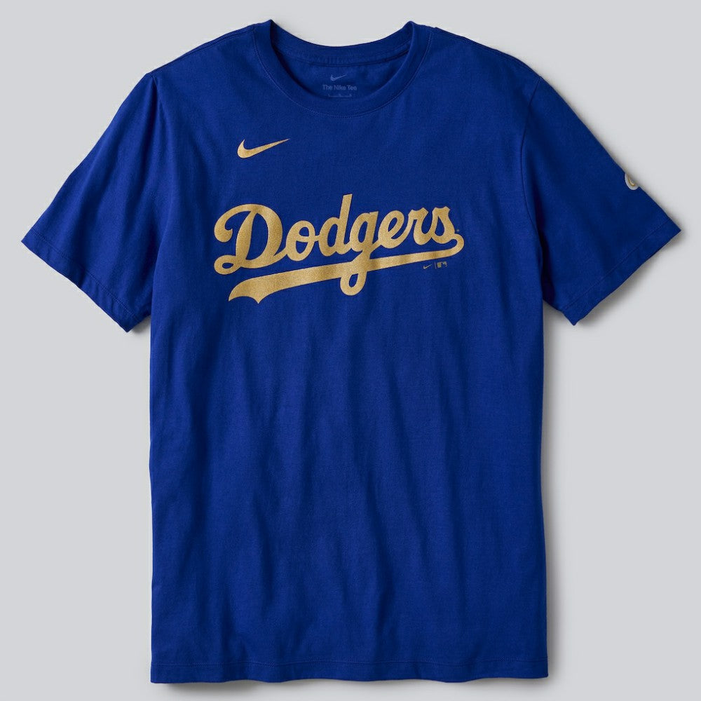 Los Angeles Dodgers Nike 2026 Gold Collection Wordmark T-Shirt for sale
