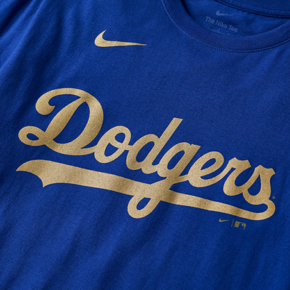 Los Angeles Dodgers Nike 2026 Gold Collection Wordmark T-Shirt for sale