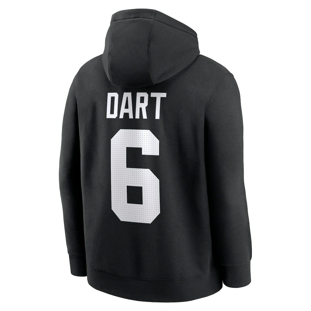 Jaxson Dart New York Giants Player Name & Number Fleece Hoodie Black - Nike