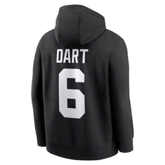 Jaxson Dart New York Giants Player Name & Number Fleece Hoodie Black - Nike