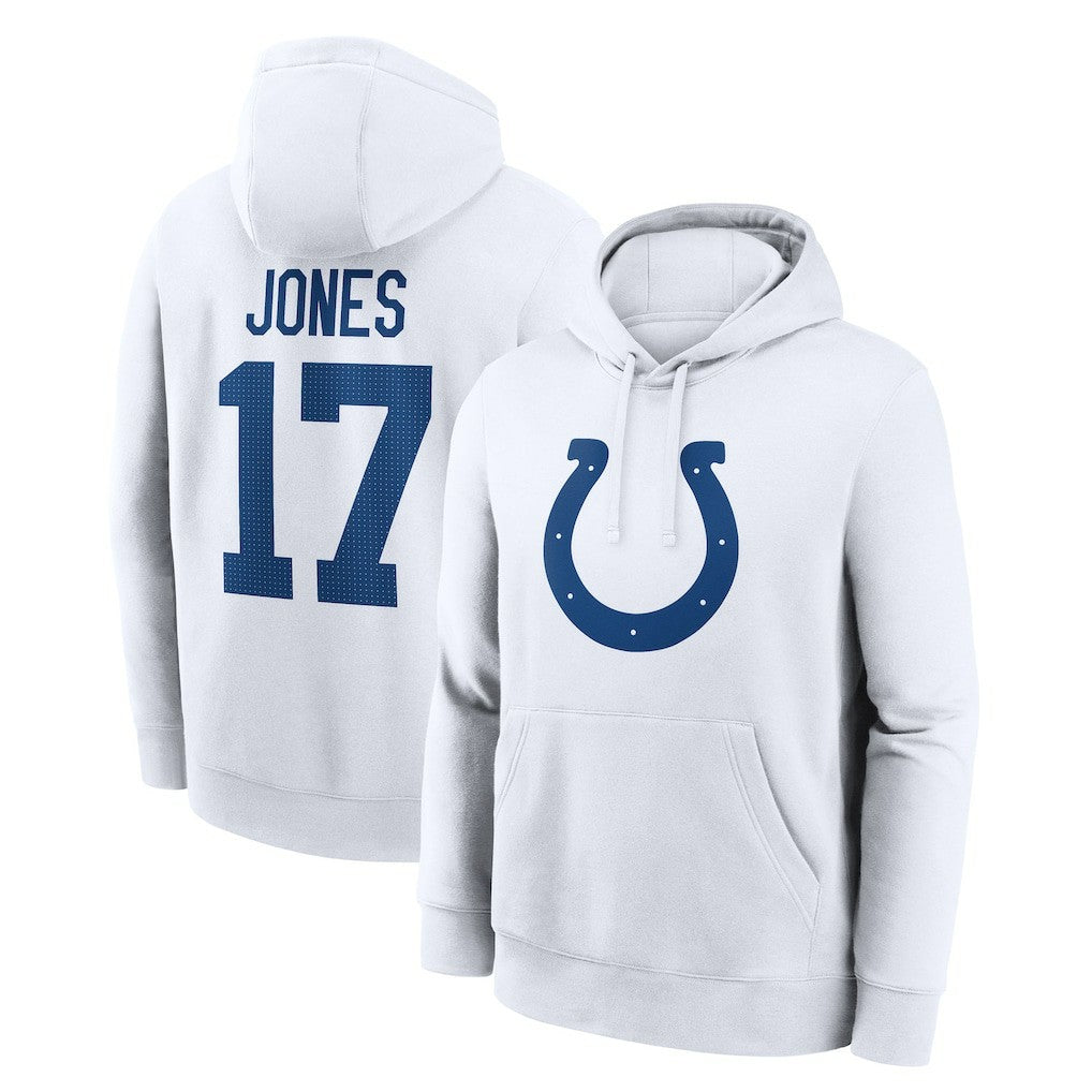 Daniel Jones Indianapolis Colts Player Name & Number Fleece Hoodie White - Nike