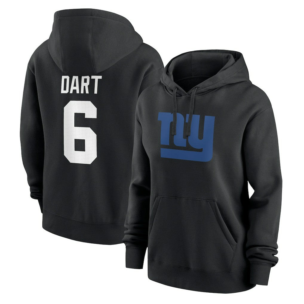 Jaxson Dart New York Giants Women's Player Name & Number Fleece Hoodie Black - Nike