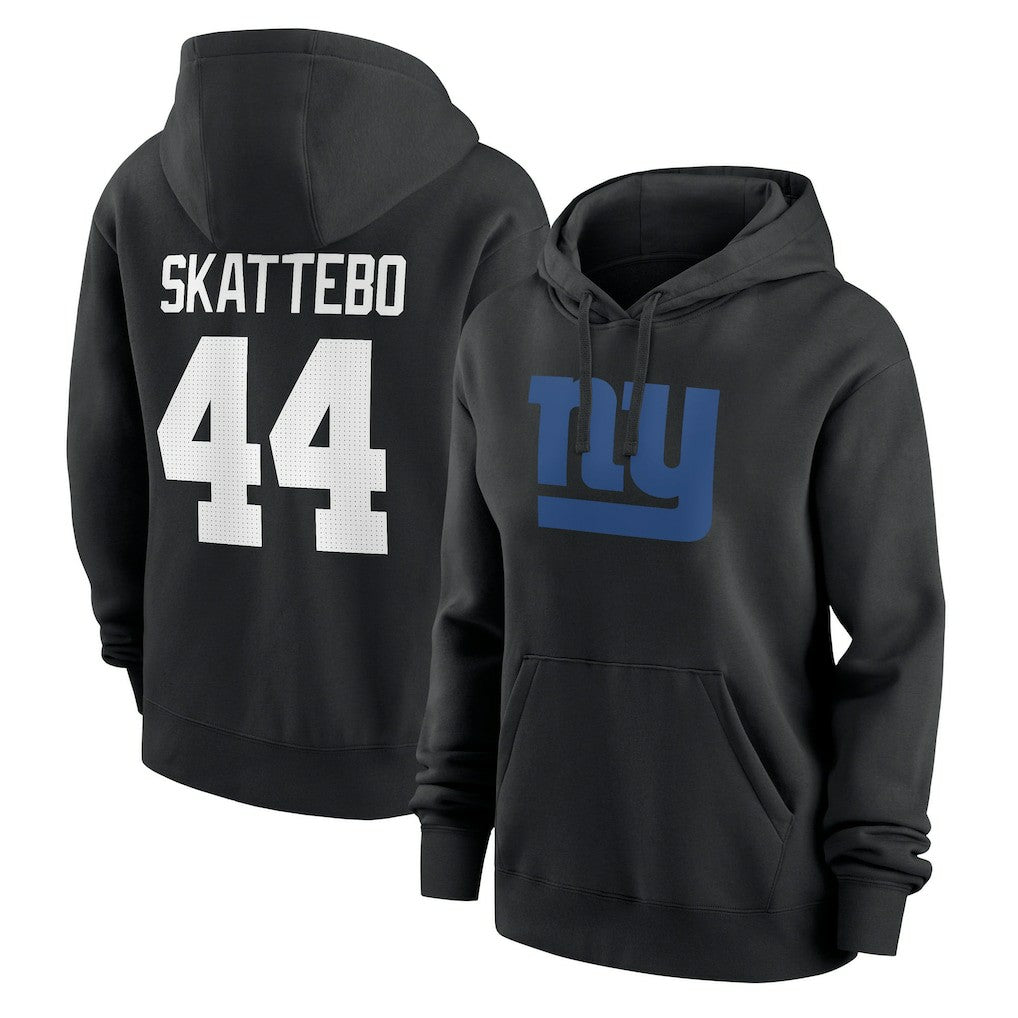 Cam Skattebo New York Giants Women's Player Name & Number Fleece Hoodie Black - Nike