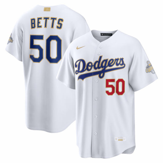 Mookie Betts Los Angeles Dodgers Nike 2026 Gold Collection Stadium Jersey - White | MLB Jerseys