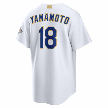 Yoshinobu Yamamoto Los Angeles Dodgers Nike 2026 Gold Collection Stadium Jersey - White | MLB Jerseys