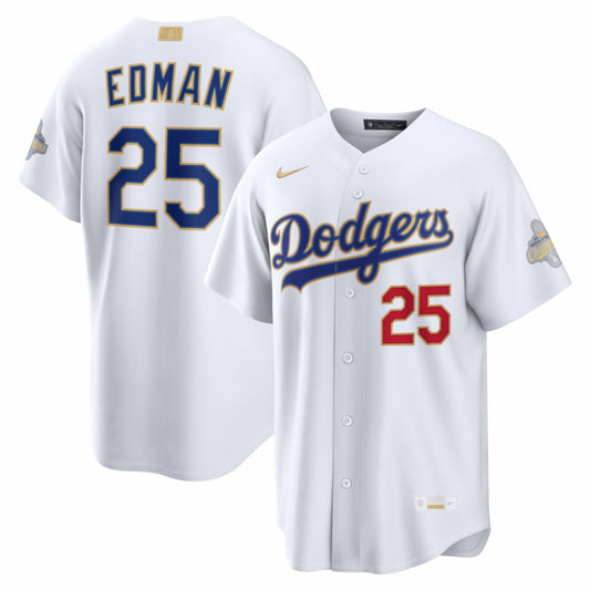 Tommy Edman Los Angeles Dodgers Nike 2026 Gold Collection Stadium Jersey - White | MLB Jerseys
