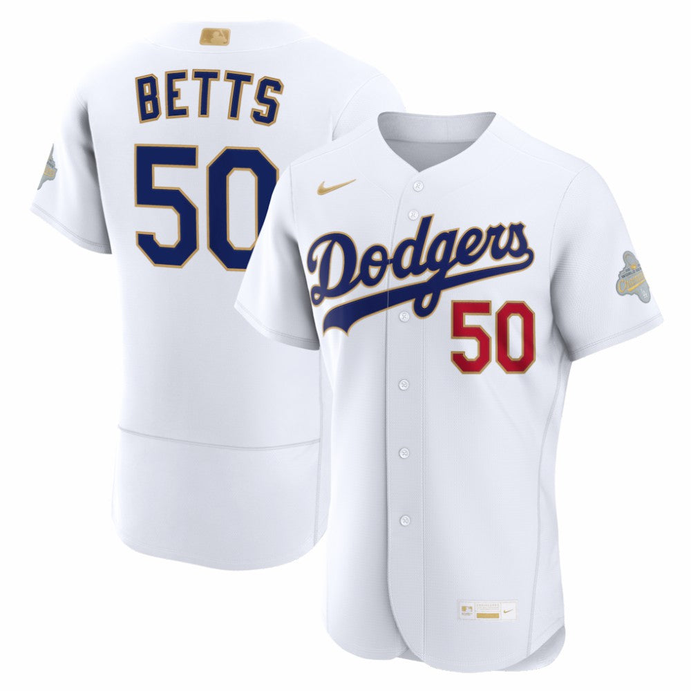 Mookie Betts Los Angeles Dodgers Nike 2026 Gold Collection Authentic Jersey - White | MLB Jerseys